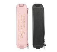 Générique CASEBOT Lot de 2 Porte-Styles élastiques pour cahiers, étui en Cuir avec Fermeture éclair, Bande élastique pour Bible, agendas, tablettes (Rose doré & Noir)