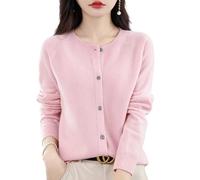 Générique Cashmere Button Front Long Sleeve Cardi, 2026 Cashmere Cardigan Sweaters for Women, Long Sleeve Sweater Cardigan Women (Rose,Grand)