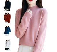 Générique Cashmere Sweaters for Women, 100% Cashmere Turtleneck Crewneck, Wool Seamless Pullover, Fall Winter Trendy. (E,M)