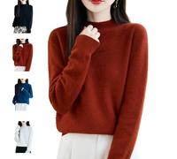 Générique Cashmere Sweaters for Women, 100% Cashmere Turtleneck Crewneck, Wool Seamless Pullover, Fall Winter Trendy. (H,M)