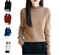 Générique Cashmere Sweaters for Women, 100% Cashmere Turtleneck Crewneck, Wool Seamless Pullover, Fall Winter Trendy. (D,M)