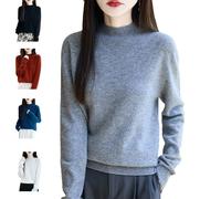Générique Cashmere Sweaters for Women, 100% Cashmere Turtleneck Crewneck, Wool Seamless Pullover, Fall Winter Trendy. (I,M)