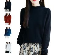 Générique Cashmere Sweaters for Women, 100% Cashmere Turtleneck Crewneck, Wool Seamless Pullover, Fall Winter Trendy. (J,M)