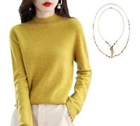 Générique Cashmere Sweaters for Women Pullover, 100% Cashmere Sweater, Turtleneck Women Seamless Knit Long Sleeve Soft Pullover(#D,M)