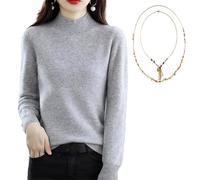 Générique Cashmere Sweaters for Women Pullover, 100% Cashmere Sweater, Turtleneck Women Seamless Knit Long Sleeve Soft Pullover(#A,M)