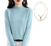Générique Cashmere Sweaters for Women Pullover, 100% Cashmere Sweater, Turtleneck Women Seamless Knit Long Sleeve Soft Pullover(#N,M)