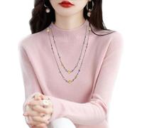 Générique Cashmere Sweaters for Women Pullover, 100% Cashmere Sweater, Turtleneck Women Seamless Knit Long Sleeve Soft Pullover(#O,M)