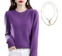 Générique Cashmere Sweaters for Women Pullover, 100% Cashmere Sweater, Turtleneck Women Seamless Knit Long Sleeve Soft Pullover(#H,M)