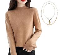 Générique Cashmere Sweaters for Women Pullover, 100% Cashmere Sweater, Turtleneck Women Seamless Knit Long Sleeve Soft Pullover(#F,M)