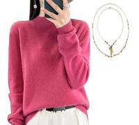 Générique Cashmere Sweaters for Women Pullover, 100% Cashmere Sweater, Turtleneck Women Seamless Knit Long Sleeve Soft Pullover(#I,M)