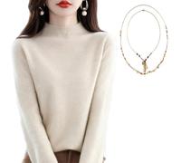 Générique Cashmere Sweaters for Women Pullover, 100% Cashmere Sweater, Turtleneck Women Seamless Knit Long Sleeve Soft Pullover(#K,M)
