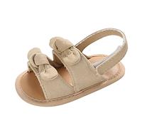 Générique Casier Chaussures Bowknot Solid Shoes Baby antidérapant Prewalker Walking Casual Baby Shoes Sandales Fille Bout Fermé (Khaki, 20.5 Toddler)