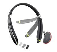 Générique Casque Bluetooth Pliable, Casque d'écoute léger et rétractable, Suppression du Bruit, Tour de Cou stéréo, sans Fil(SX-990-Black)