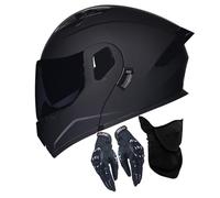 Générique Casque de Moto Modulable à Visière Relevable avec Double Visière Intégrée pour Homme et Femme, Homologué ECE 22.06, Système de Ventilation, Doublure Amovible B-6,XL