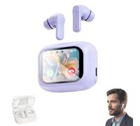 Générique Casque de Traduction antibruit à écran Couleur, écouteurs de Traduction en Temps réel à écran Couleur HD, écouteurs Bluetooth sans Fil, Prise en Charge de 144 Langues pour (Purple)