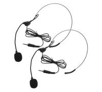 Générique Casque Micro-Casque Noir Microphone Flexible 3,5 Mm pour Amplification Vocale Claire, pour Parler et Performances en Lieux à Acoustique Difficile, Pack de 2pcs