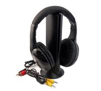 Générique Casque sans Fil 5 en 1 MH2001 avec Microphone Casques Hi-FI Subwoofer Radio FM pour TV Ordinateur Chat Internet Échangeable Filaire Son Surround