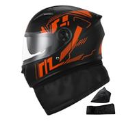 Générique Casques Moto - Intégral Coupe-Vent Avec Écharpe Hiver | Casque PP Protecteur Brillant Mat Avec Visière Solaire Pour Trottinettes Électriques Motos Trajets Touring Et Conduite Plein Air