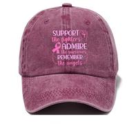 Générique Casquette Baseball Classique Unisexe, Casquette de Baseball imprimée pour Le Mois de la prévention du Cancer du Sein chez Les Hommes et Les Femmes, Mois International de Sensibilisation