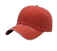 Générique Casquette Baseball Unisexe Respirante Ajustable Légère Anti-Soleil Casquette décontractée en Coton lavé à l'eau pour Femmes, Couleur Unie, Panneau (Orange, M) pour Ville Randonnée Plage