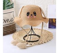 Générique Casquette Bebe Fille,Chapeaux Oreilles De Lapin Enfants Casquettes avec Paille Mobile BéBé D'éTé Sunhat Sac Air Kids Hats & Caps