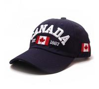 Générique Casquette de Baseball du Canada Fête du Canada Drapeau de la Feuille d'érable brodé Chapeau réglable (Navy, One Size)