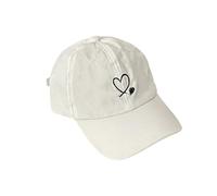 Générique Casquette De Baseball Femme,Casquettes De Baseball Tendance pour Hommes Et Femmes Chapeau De Papa Sportif RéGlable avec Imprimé CœUr Chapeau De Soleil (White, One Size)