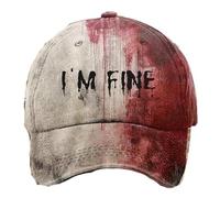 Générique Casquette de Baseball Im Fine Chapeau Im Fine for Femmes Hommes Chapeaux d'halloween Casquette sanglante Tout va Bien Chapeau Casquette Unisexe drôle(5)