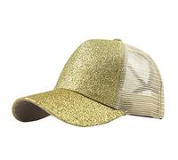 Générique Casquette de Baseball Unie à Paillettes pour Queue de Cheval de Camionneur, Casquette de Baseball Unisexe à visière