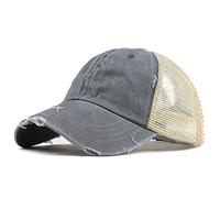 Générique Casquette de Baseball Unisexe à Visière avec Ouverture pour Queue de Cheval Chignon Désordonné Style Camionneur Léger et Aéré