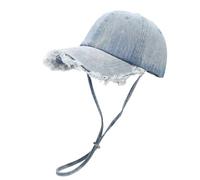 Générique Casquette en Denim Souple Style Japonais, Sangle Coupe-Vent, Nouveau Modèle, Accessoire Outdoor pour Printemps Et Été