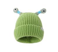Générique Casquette Marque Brillant Petit Chapeau en drôle Chapeau Fait à la Main avec Oeil Peut être étiré Melon Enfant Noir (Green, One Size)