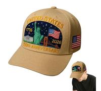 Générique Casquette Patriotique - Casquette Commémorative Amérique 250ème Anniversaire - Hommes Femmes 1776-2026 Cadeau Ajustable pour Voyage Plage Randonnée Pêche Parade