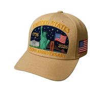 Générique Casquette Patriotique Trucker - Thème 250e Anniversaire Amérique Casquette Baseball | Accessoire Adjustable 1776-2026 pour Parade Randonnée Plage Pêche Voyage