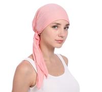 Générique Casquette Plate Enfant Wrap Turban Coton Chapeau Queue Femmes Tête De Cheveux Inde Écharpe Perles Casquettes De Baseball Béret en (Pink, One Size)