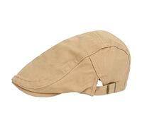 Générique Casquette Plate for Hommes Adulte Béret en Coton Chapeau de Gavroche Décontracté Grande tête Homme Casquette de Peintre à Pointe Plate Chapeau (Beige, One Size)