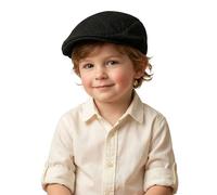 Générique Casquette pour Bébé Enfant Beret Enfant Garcon Casquette Plate Bebe Respirant Chapeau Gavroche Accessoire Vintage Newsboy Eté Printemps Automne pour 3-16 Ans (1-Black, 3-16 Years)