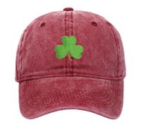 Générique Casquette Su Day Hat Green Baseball Cap Sha Mrock Embroidered for Man Women Funny Chapeaux Feutres (Wine, One Size)