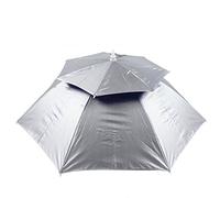 Générique Casquette Visière Plate Enfant Camping Multicolor Double Cap Parapluie Chapeau de Pluie Pliable Soleil pêche en Plein Casquettes de Baseball Bonnet Foot (Silver, One Size)