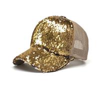 Générique Casquettes De Baseball,Casquettes De Baseball DéContractéEs Et Tendance Unies à Sequins avec Protection Solaire Chapeaux De Soleil D'ExtéRieur (Gold, One Size)