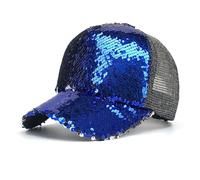 Générique Casquettes De Baseball Femme,Casquettes De Baseball DéContractéEs Et Tendance Unies à Sequins avec Protection Solaire Chapeaux De Soleil D'ExtéRieur (Blue, One Size)