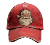 Générique Casquettes De Baseball Pour Hommes 57-60 Cm Drôle Vintage Noël Ajustable Casquette De Baseball Imprimée Père Noël Casquette De Camionneur De Père Noëls Pour Vacances Anniversaire Quotidien