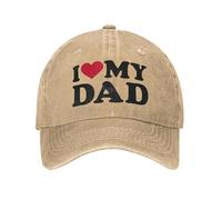 Générique Casquettes de Père Noël Unisexe J’Aime Mon père Hommes Casquettes de Baseball lavées usées Casquettes Bonnet Vintage de Course en Plein air Golf Soleil réglable Cadeau de Mode