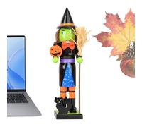 Générique Casse-Noisette d'halloween - Statue de Soldat Effrayant | Décor | Figurine en bois debout de 38CM avec des détails sculptés complexes, ornement saisonnier étrange pour cheminée