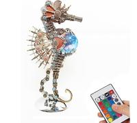 Générique Casse-tête 3D en métal Lampe Planète Hippocampe pour Adultes - 2100PCS Modèle mécanique d'hippocampe en métal avec 16 Couleurs de lumière Planète - Décoration de Chambre,with Planet Lamp