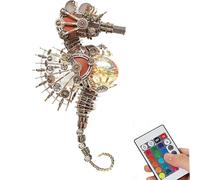 Générique Casse-tête 3D en métal Lampe Planète Hippocampe pour Adultes - 2100PCS Modèle mécanique d'hippocampe en métal avec 16 Couleurs de lumière Planète - Décoration de Chambre,with Firework Lamp