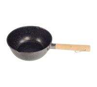 Générique Casserole Antiadhésive en Métal de 18 Cm, Petit Pot à Lait Multifonction Compatible Induction, Poignée en Bois, pour Cuisson Soupe, Nouilles et Ragoûts Cuisine Maison