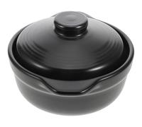 Générique Casserole Pratique à Transporter Doubles Poignées en Céramique Noire 1,26l Conduction Thermique pour de Porridge et Restaurants