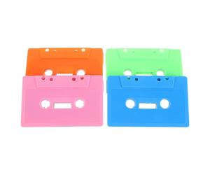Générique Cassettes Audio Vierges Design Rétro en Plastique 4pcs pour Décoration Murale et, pour Fête et Création Artistique