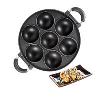 Générique Cast Iron Fried Egg Pan, Cake Pan with Handles, Cast Iron, Pre-Seasoned Non-Stick Baking Set, 7-Cup Tray for Scones, Cornbread, Muffins, Cupcakes, Ideal for Baking and Cooking